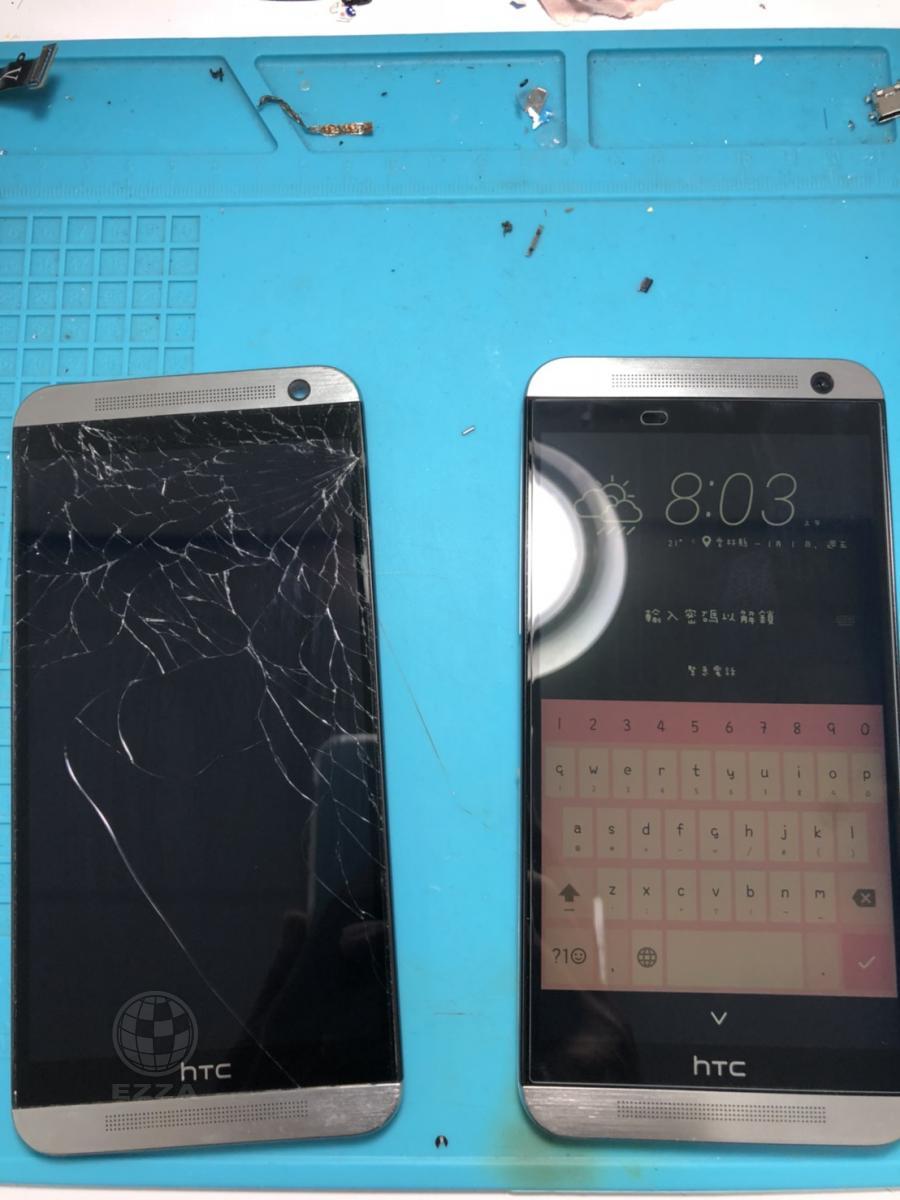 HTC E9面板慘摔(947手機維修聯盟 新北新店站)